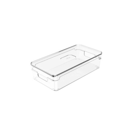 Organizador De Armários Com Tampa 2,8 Litros Clear 30 x 15 x 7cm - Natural
